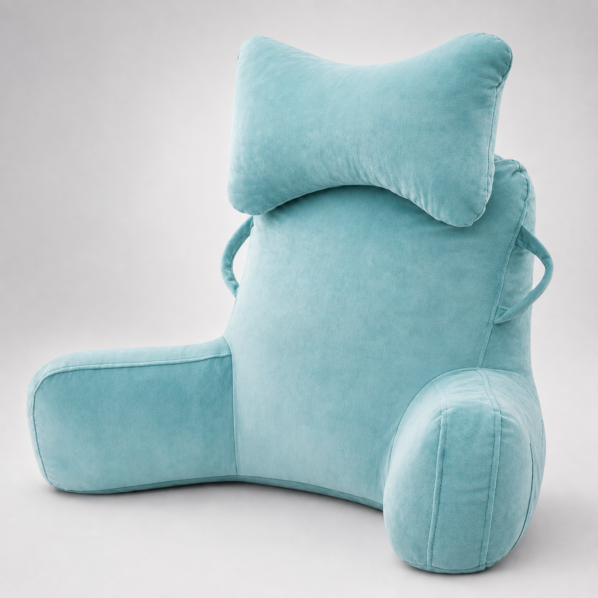 The Cwtch by SoloHaven — Sage green velvet reading pillow with neck cushion and armrests