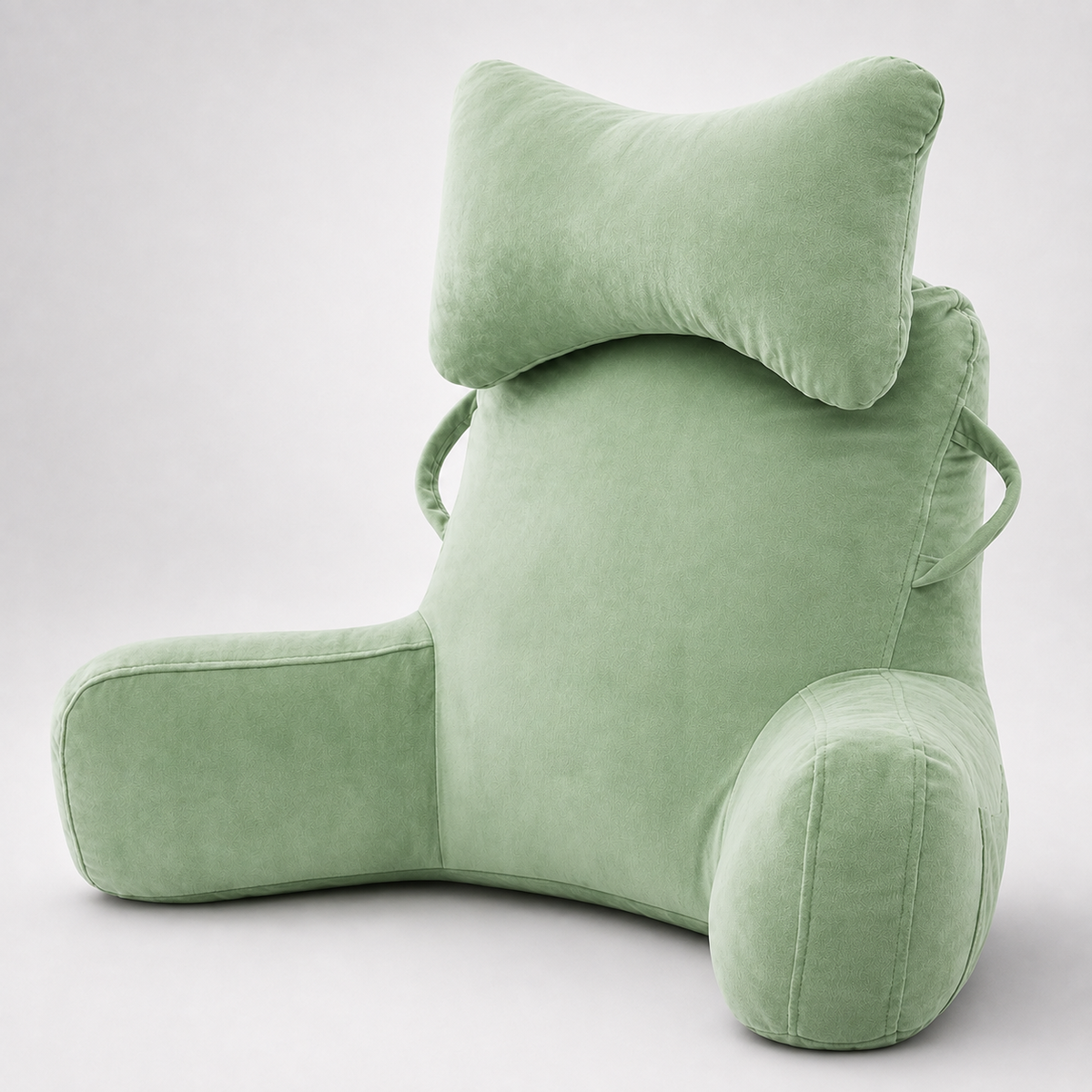 The Cwtch by SoloHaven — Pink velvet reading pillow with neck cushion and armrests