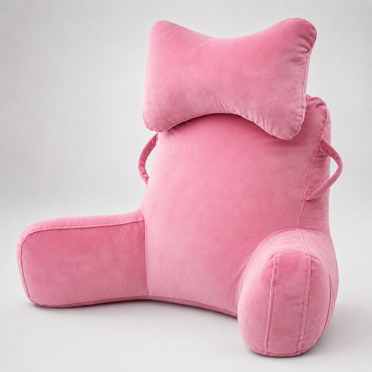The Cwtch by SoloHaven — Coffee brown velvet reading pillow with neck cushion and armrests